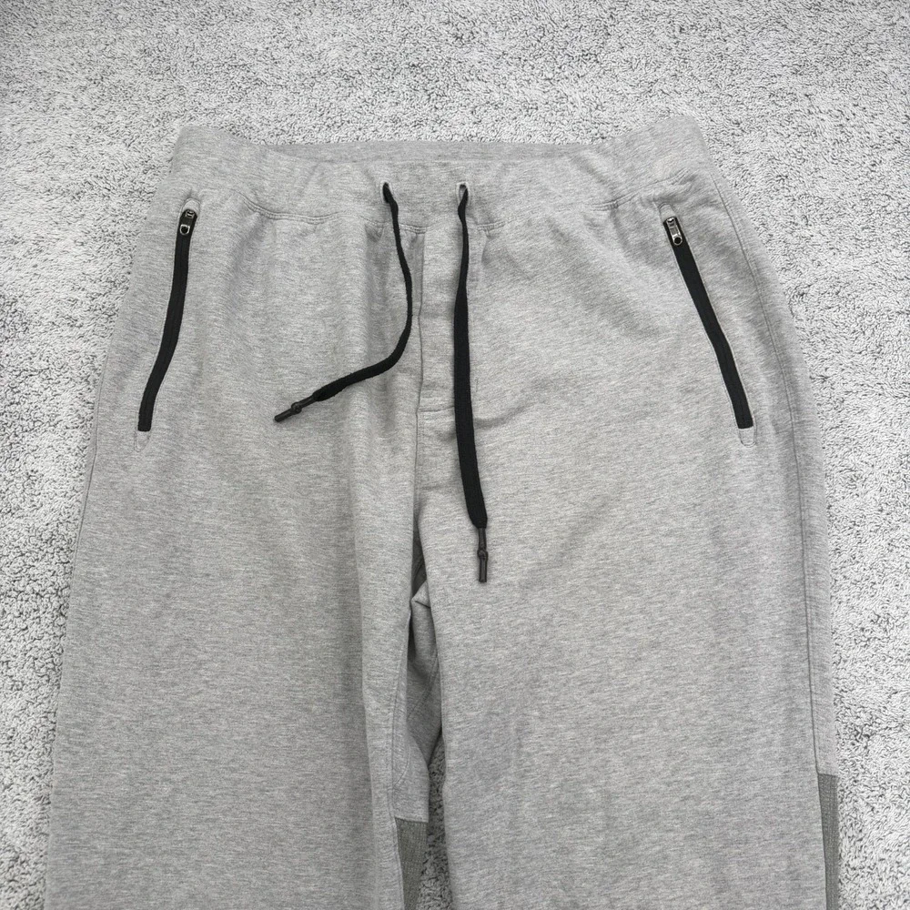 Lululemon Jogger Pants Mens Large Gray French Terry Cuffed Drawstring Sweatpants